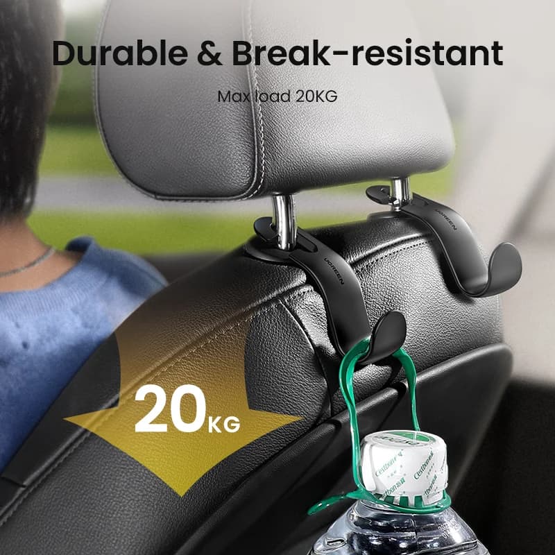 Set od 2 prilagodljiva kuka za naslone glave stražnjih sjedala u automobilu