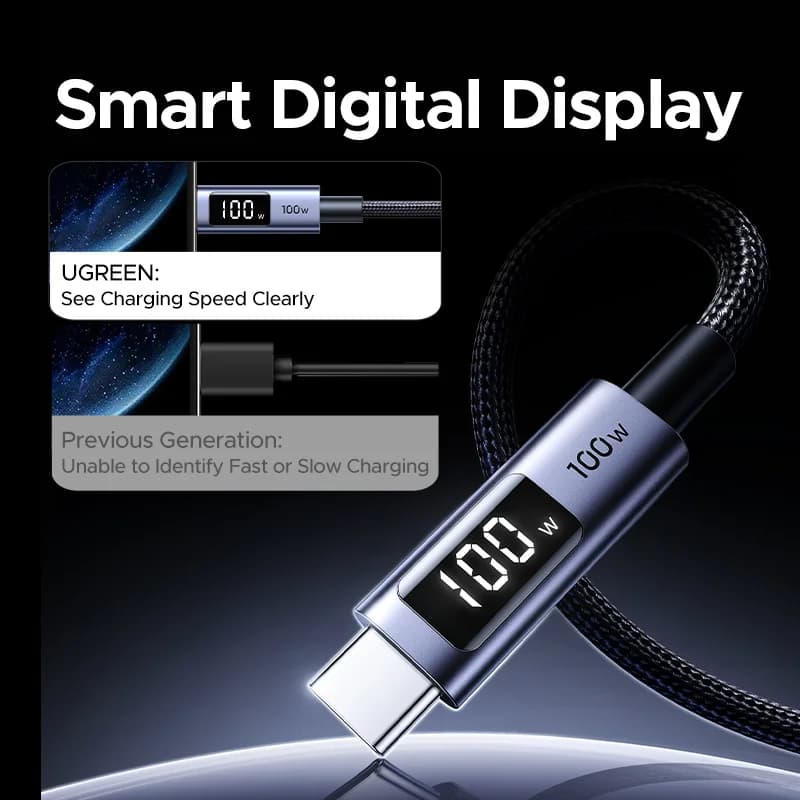 USB-C na USB-C kabel, 100W PD s digitalnim zaslonom