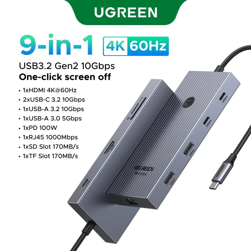 USB-C hub s dual HDMI & RJ45