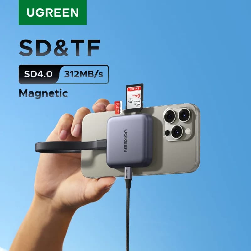 Magnetski USB-C čitač SD i TF kartica, 312MB/s