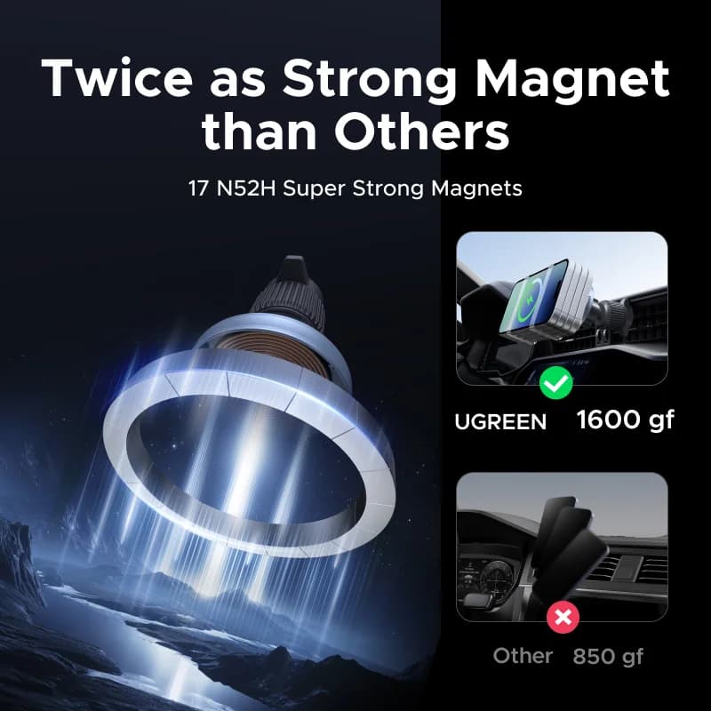 Bežični automobilski punjač Qi2.2 s magnetom, 25W