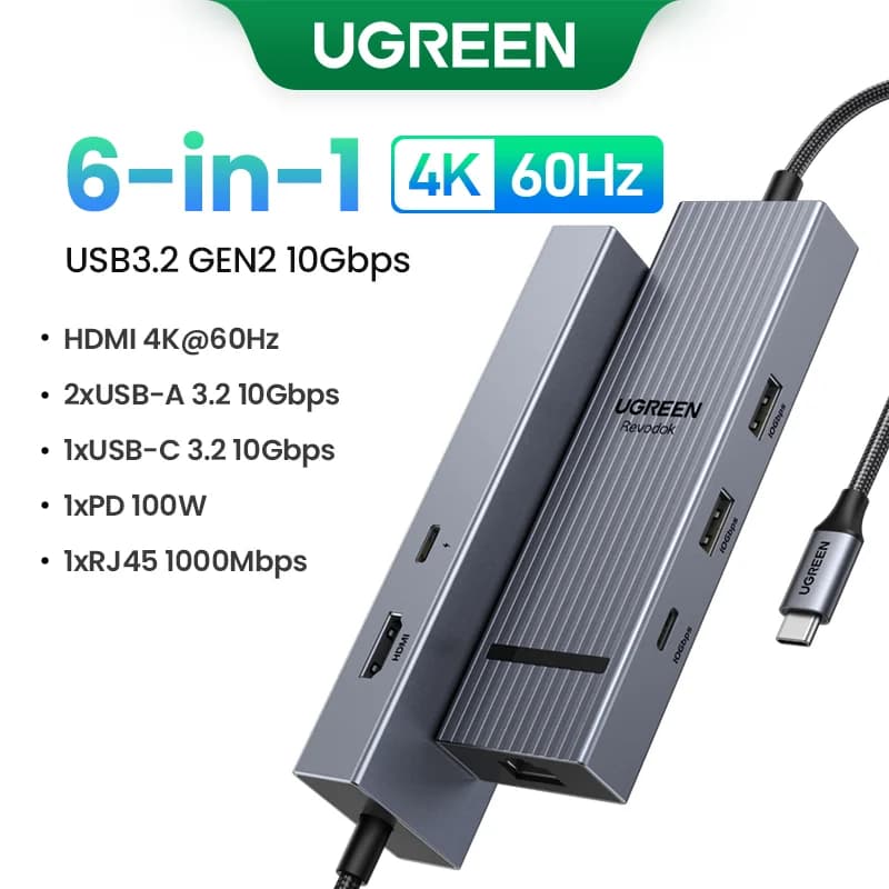 USB-C hub s dual HDMI & RJ45