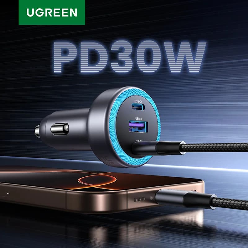 30W USB-C automobilski brzi punjač