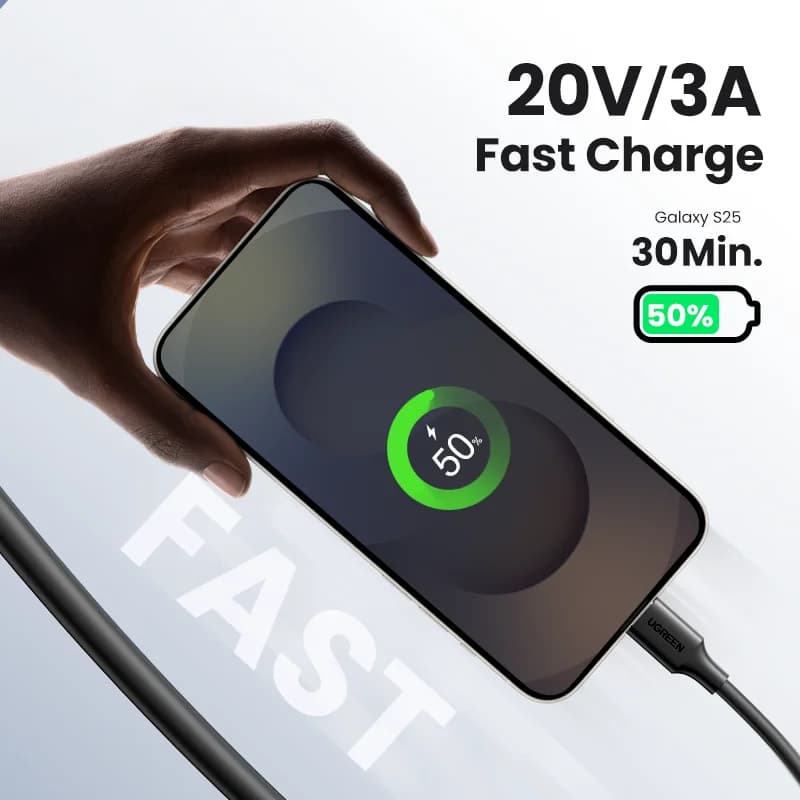 USB-C na USB-C kabel, 60W PD brzo punjenje