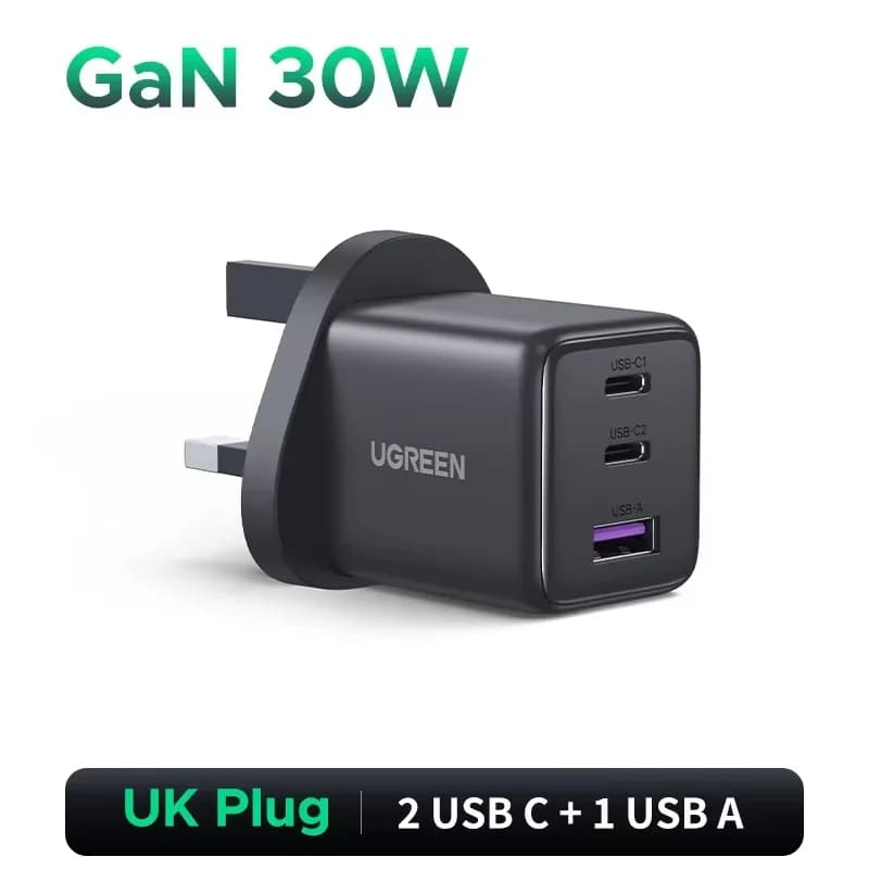 Brzi punjač GaN USB-C 45W, UK utičnica