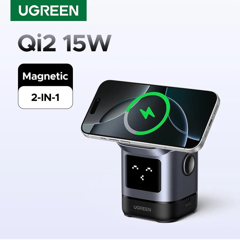 Qi2 15W magnetski bežični stalk za punjenje s kabelom