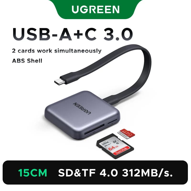Magnetski USB-C čitač SD i TF kartica, 312MB/s