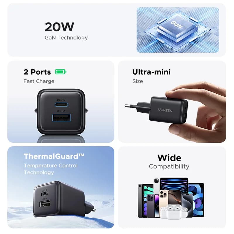 20W GaN USB-C PD punjač