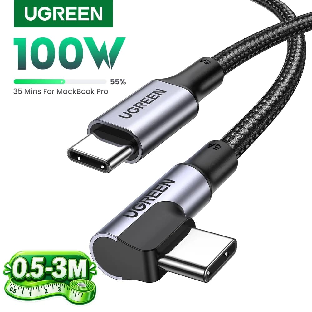 USB-C kabel pod kutom od 90°, 100W PD, Gaming